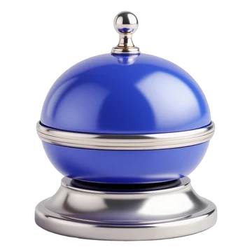 Sonnette de comptoir en émail bleu